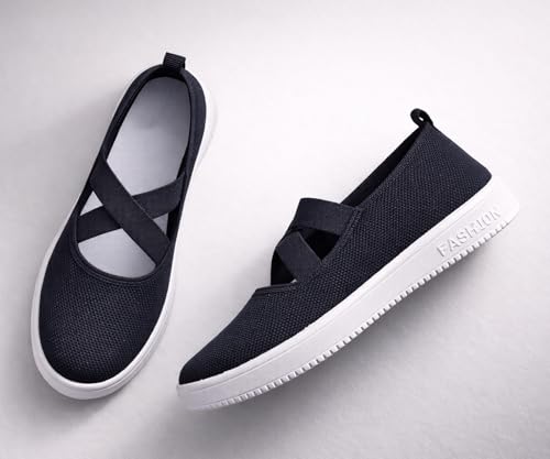 Image of Kraasa Ballet Flats Bellies for Women, Walking Flat Shoes for Woman, Lightweight Elastic Fit and Comfort, Ballerina for Ladies and Girls