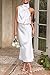 PRETTYGARDEN Women's 2025 Summer Satin Dress Elegant Sleeveless Mock Neck Cocktail Party Maxi Dresses (White,Medium)