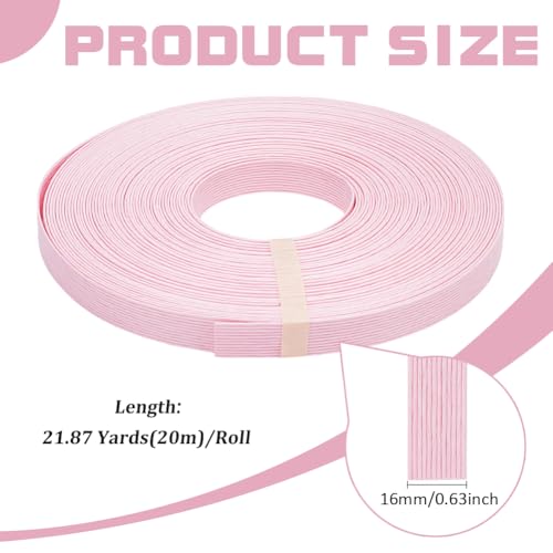 MAYJOYDIY Light Pink Paper Rattan Weaving Cane 20m x 16mm, 12-Ply, DIY Art Craft, Home Decor, Flower Bouquets - Image 2