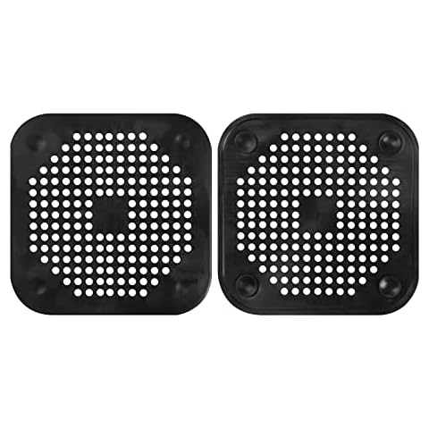 2 Pcs Silicone Drain Protector with Sucker, Sink Strainer, Shower Drain Covers Hair Catcher, Strainer Plug Trap Filter for Bathroom, Bathtub, Kitchen,Plug Hole Hair Catcher (Black) Cover