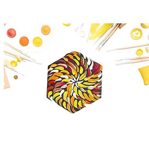 Image of MDF Cutouts | Wooden Cutout for Craft | Pine Wood | Unfinished Tags for Key Chain, Slices Crafts, Xmas, Decorations, Painting | Resin Art Work | MDF Board Cutouts, Hexagon- [50pcs- 5x5 cm]