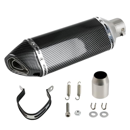 Exhaust Muffler Carbon Fiber 1.5-2'Inlet with...