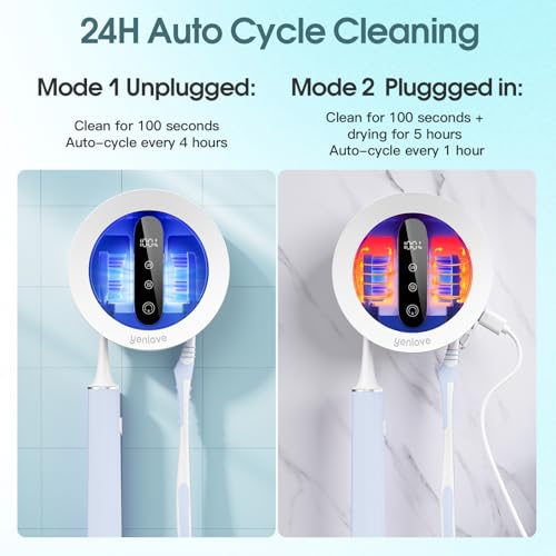 Image of Upgraded Toothbrush Holder with UV & Heated Drying, Smart Tooth brush Holder for Bathroom Accessories, Wall Mounted Toothbrush Organizer Fits Manual and Electric Toothbrushes for Home & Travel
