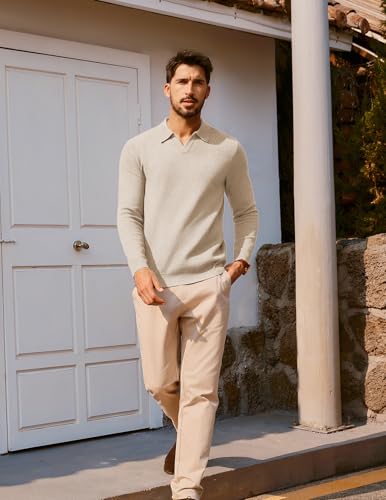 PJ PAUL JONES Mens Sweater Long Sleeve V Neck Pullover Sweater Knitted Textured Sweater3