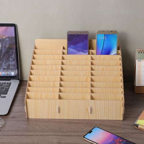 UKCOCO Handygarage Schule Holz Mit 30 Fächer: Handy-Aufbewahrungsbox - Handy Aufbewahrungsbox Aus Holz Für Büro Klassenzimmer Und Schreibtisch