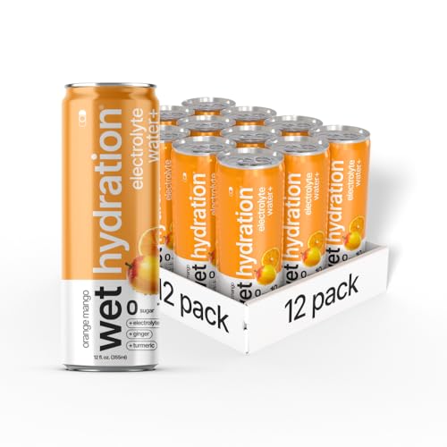 Image of Wet Hydration - Functional Hydration Beverage - Flavored Water, Sugar-Free, Gluten-Free, No Artificial Ingredients (Orange Mango Ginger Turmeric)