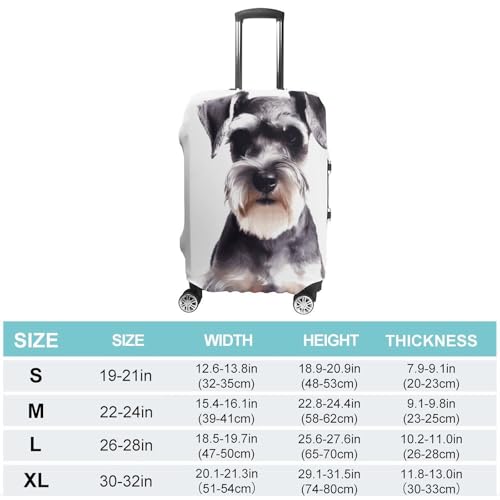 Well-behaved Schnauzer Luggage Cover Washable Elastic Suitcase Cover, Anti Scratch Personalized Suitcase Protectors, Fashion Baggage Covers For Travel2