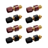 Jiozermi 8 Pcs 1/4' Copper Battery Terminal Studs, M6 Remote Battery Terminal Stud Pure Brass Terminal Binding Post Post Connectors Kit Red and Black