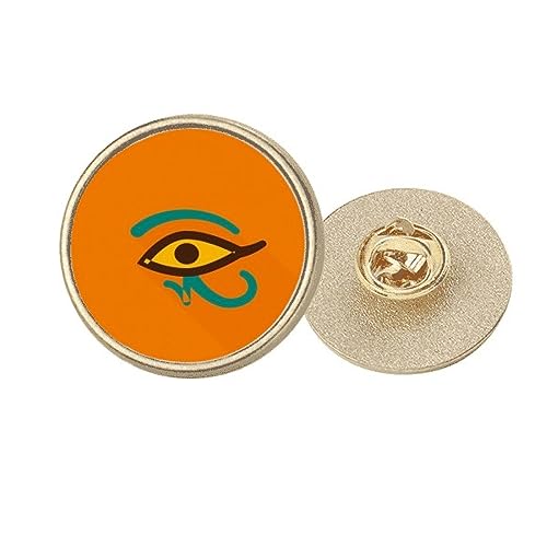 Broche ronde en métal doré œil d'Égypte antique taille M pour veste