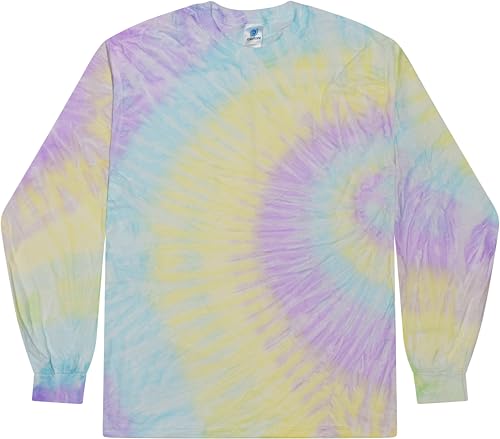 Image of Colortone Tie Dye T-Shirts for Boys and Girls - Unisex Long Sleeve Tie-Dye T Shirts for Kids