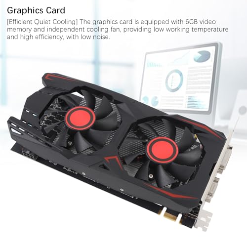 Image of Yunir 6GB Gaming Graphics Card,PCIE 2.0,6GB GDDR5 Memory,192Bit Double Fan,Supports DVI VGA HD Multimedia Interface Gaming Video Card for Gaming PC