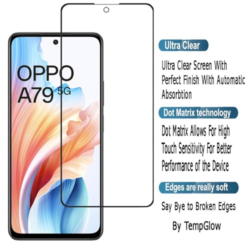 Image of Screen Protector for Oppo A79 5G (Black) Tempered Glass Edge-to-Edge 6D Screen Guard With Installation Kit