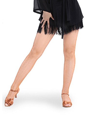 Bartolini-5A22 Professional Seamless Footed Dance Fishnet Tight Stockings (Med/Tall, Caramel)