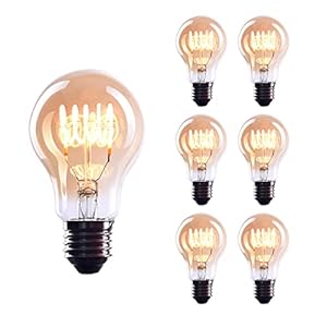 CROWN LED 6x Edison Gloeilamp – E27 lamp – Dimbare lamp – 4 W, Warm Wit 230 V, EL03 – Vintage Lamp in Retro/Antieke Look…