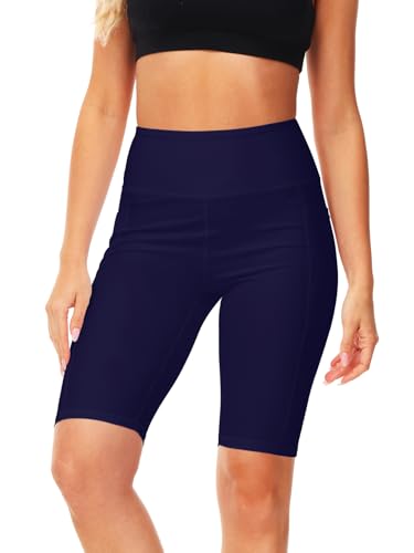 Image of AOBUTE Womens 9 inch /10 inch /11 inch Long Swim Board Shorts High Waisted UPF 50+ Biker Shorts with Pockets