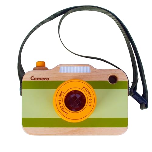 1, 2, 3 Ans Bambin en Bois Mini Faux Appareil Photo Jouet, garçons, Filles, Enfants accrocher Cou Accessoires de Photographie