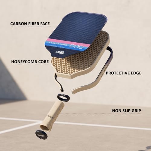 Image of playR Professional Pickleball Paddle 16mm Carbon Fiber T700 Kids & Adults