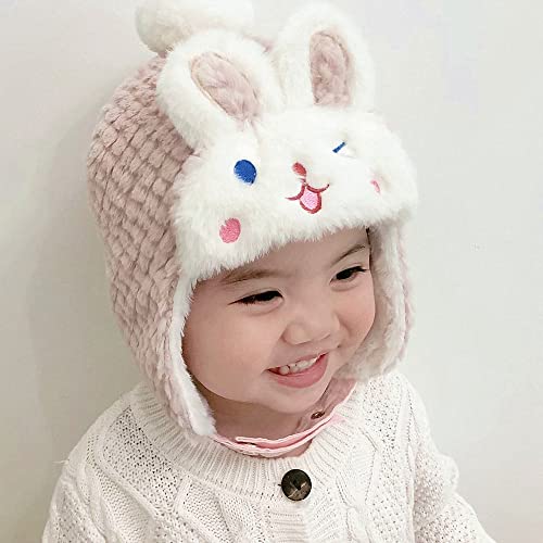Image of XYX Crochet Earflap Pilot Hats Rabbit Ears Beanie Cap Winter Warm Knit Caps for Toddlers Baby Girls and Boys