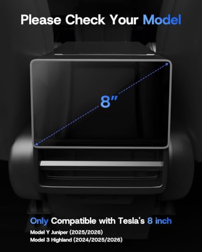 Image of Tempered Glass Screen Protector for Tesla Model Y /3 Accessories | 8 inch Back Screen Protector with Alignment Frame for Model Y Juniper 2025 2026 & Model 3 Highland 2024-2026 -Glossy /Anti-Scratch