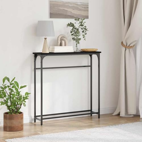 Tidyard Consola Industrial de Acero y Madera para Decoración Moderna y Espacio de Almacenamiento