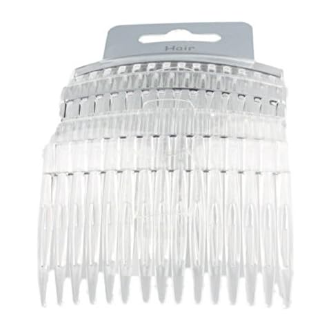 Set of 4 Clear Plain Hair Combs Slides 7cm (2.8") Cover