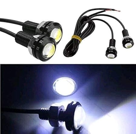 WHITE 2PC/SET 18mm Eagle Eye LED Lights 9W DRL Daytime Running Lights Backup Reversing Parking Signal Automobiles Lamps.