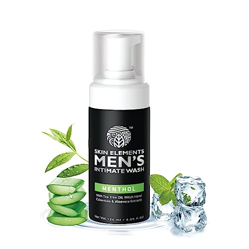 Skin Elements Nettoyant intime pour homme au menthol (120 ml) Nettoyant moussant pour parties