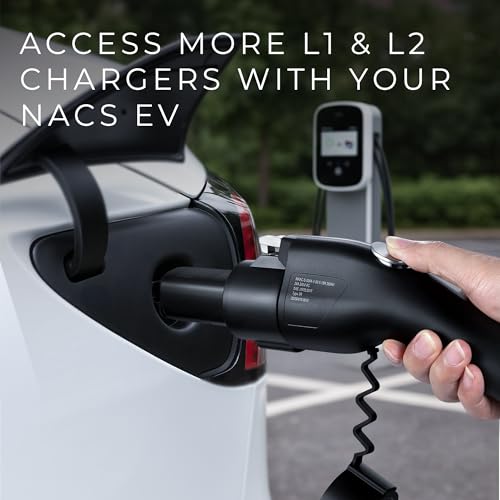Image of Lectron J1772 to NACS EV Charging Adapter 80A (240V) - Compatible with Tesla Model S /3 /X /Y /Cybertruck and All NACS Electric Vehicles - UL 2252 Certified (Black)
