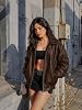 Chaqueta de Cuero Sintético para Mujer, Talla Grande, para Otoño e Invierno 6