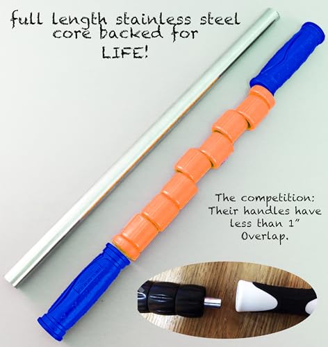 The Stick Massage Roller Original | Muscle Roller Massage Stick for Legs | Exercise Roller Massage Tools for Sports Athletes and Runners 17.75" - Original Orange - Thumbnail 7