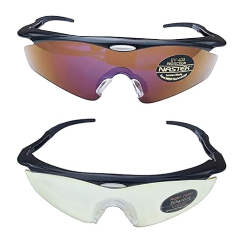 Sport Sunglasses with UV Protecting Interchangeable Lenses for Day and Night Sports Driving Running Fishing