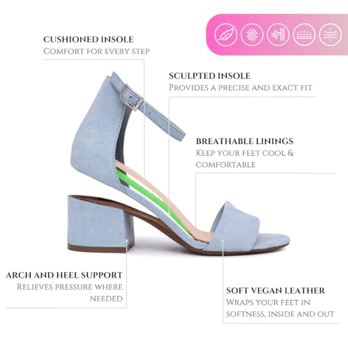 Sugar Women's Block Heel Sandals – Open Toe, Ankle Strap, Comfortable Dress Shoes for Weddings & Casual Wear2