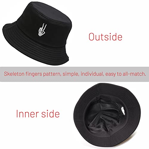Image of Cotton Bucket Hat for Women Men Summer Travel Sun Beach Bucket Cap, Unisex Outdoor Fisherman Hat