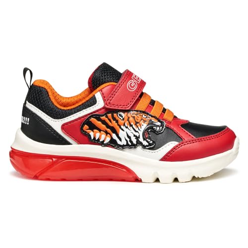 Geox J CIBERDRON Boy   Zapatillas Deportivas, Color Rojo y Negro, Talla 36 EU, Rojo y Negro, 36 EU