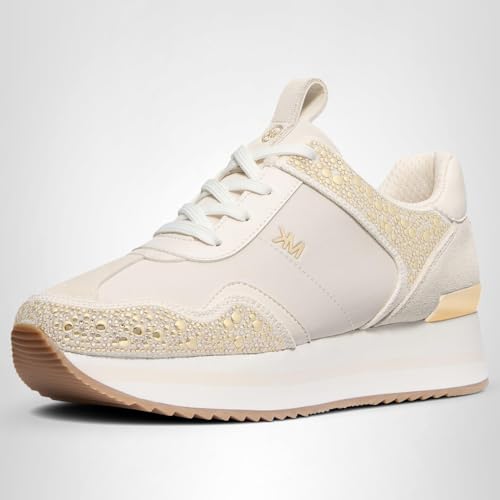 Michael Kors Women's Raina Trainer, Cream, 9