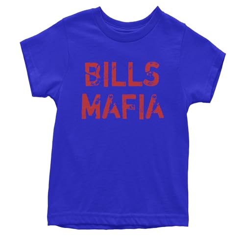 Expression Tees Distressed Bills Mafia Football Youth T-Shirt, Soft Cotton Crewneck, Casual Fit, Trendy Graphic Tee
