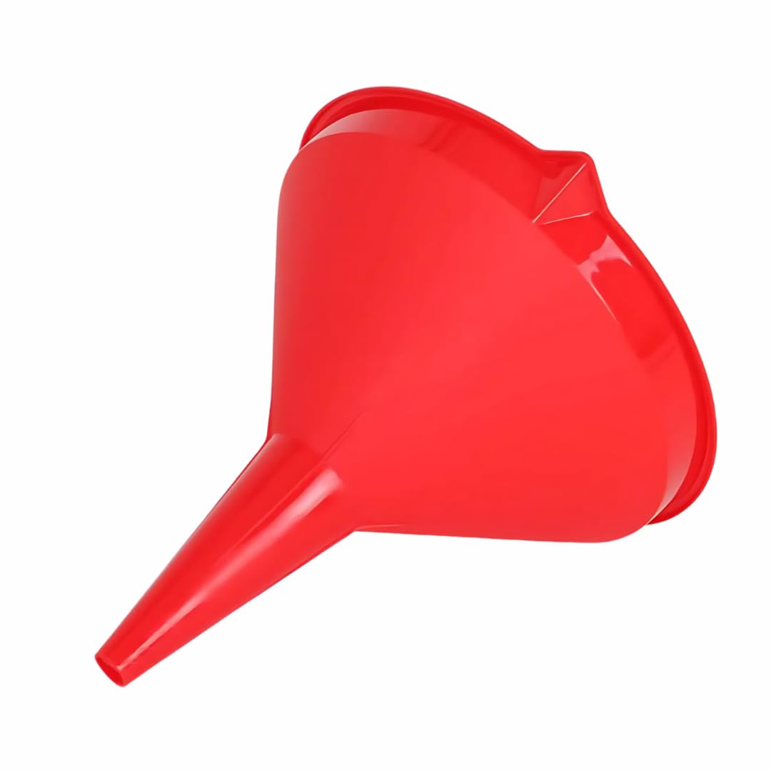 PARENCE.- Grande imbuto in plastica da 16 cm - beccuccio + foro per appendere - cucina, garage o imbuto per liquidi - colore casuale (rosso, blu, verde, arancione)