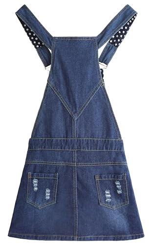 Kids Girls Adjustable Straps Stretch Denim Overall Dress2
