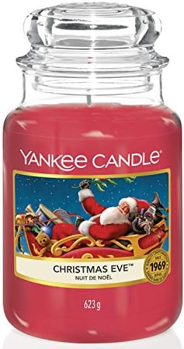 Yankee Candle Christmas Eve Scented, Classic 22oz Large Jar Single Wick Candle, Over 110 Hours of Burn Time