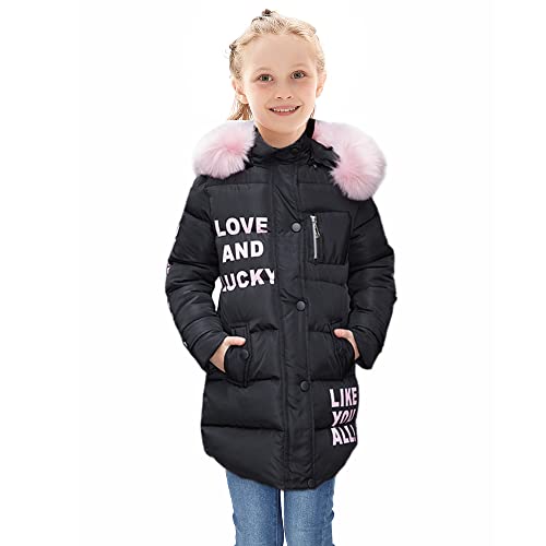 Poywuo Kinder Mädchen Wintermantel Warme Verdickt Winterjacke Steppjacke Kinderjacke Winter Mantel Parka Baumwollgefuetterte Übergangsjacke Cover