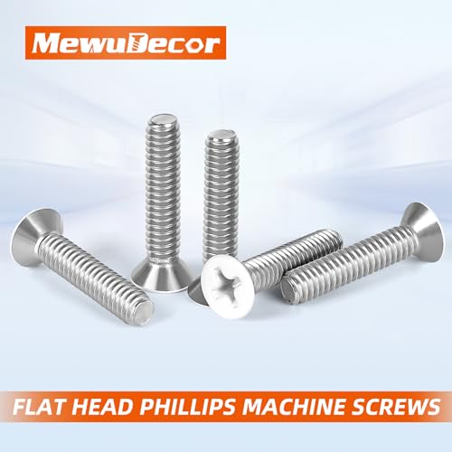 Mewudecor FHMS.W0632X34-100 #6-32 X 3/4 Inch Flat Head Machine Screws thumb #2
