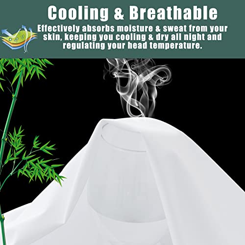 Image of White Pillow Cases Standard Size 2 Pack, Rayon from Bamboo Cooling Pillowcases with Envelope Closure, Cool & Breathable Pillow Case for Hot Sleepers and Night Sweats, 20x26 inches