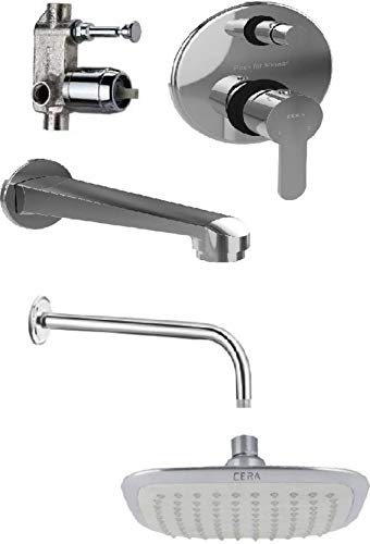 CERA Complete Concealed Diverter 35765413 Steel Chrome Finish Faucet Set (Silver)