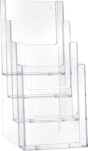 Helit H2352002 - Porta brochure da tavolo 'the helpdesk' 4 x formato DIN C6, Trasparente