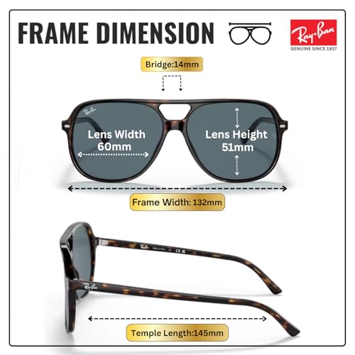 Image of Ray-Ban RB2198 BILL Square Sunglasses with Official Eyewear Kit