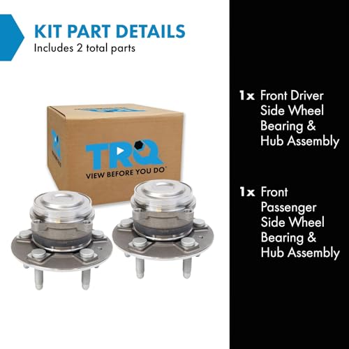 Image of TRQ Front Left and Right Wheel Bearing and Hub Assembly Set 2 Piece Compatible with 2012-2016 Tesla S