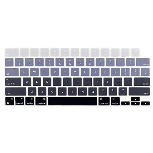 Batianda For New Macbook Pro 14 16 Inch Keyboard Cover 2021 2023 A2779 A2780 With M2 M1 Pro/Max Chip And M2 Macbook Air 13 Premium Ultra Thin Gradient Color Waterproof Keyboard Skin, Gradient Grey #TOP3