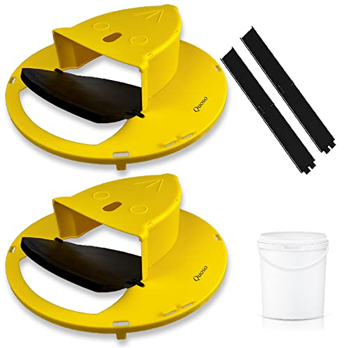 Jinmi 2 Packs New Bucket Lid Mouse Trap Rat Trap Flip Slide Bucket Lid Flip and Slide Bucket Lid Mouse Rat Trap Mouse Rat Trap Flip and Slide Rat Trap Reusable Mouse Control Traps Auto Reset Balance