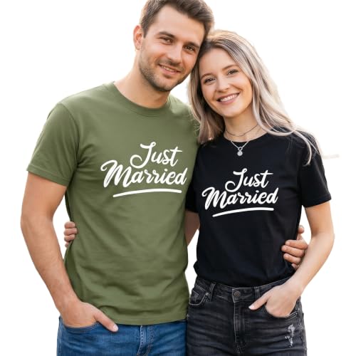 Image of Anniversary Matching Shirts, for Couple, Heart Design T-Shirt Set, Wedding Present, Honeymoon Outfit