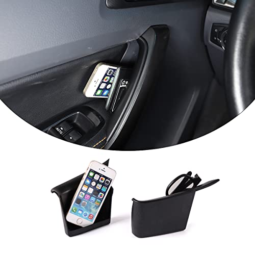 PIUGILH Door Side Storage Box Compatible with Ford Ranger 2015-2022 Front Row Door Storage Pockets Armrest Phone Container with Handle ABS Tray with Mats Insert Glove Pallet